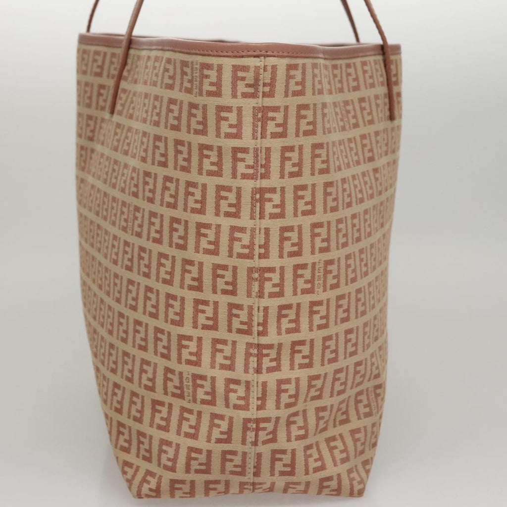 FENDI Zucchino Canvas Tote Bag Pink Beige107612