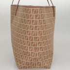 FENDI Zucchino Canvas Tote Bag Pink Beige107612
