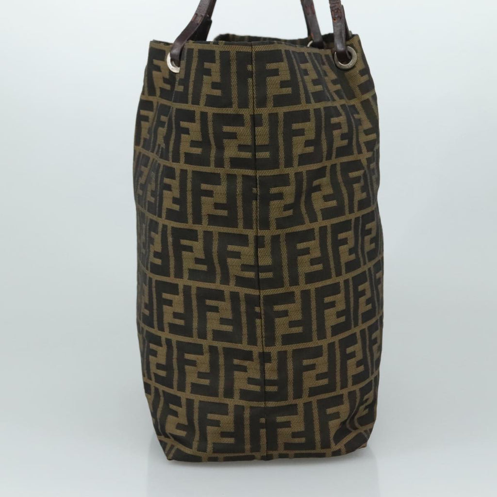 FENDI Zucca Canvas Tote Bag Brown Black Silver107962