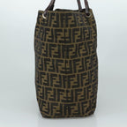 FENDI Zucca Canvas Tote Bag Brown Black Silver107962