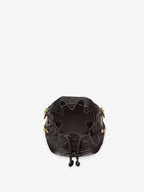 Fendi Mon Tresor FF Motif Leather Mini Bucket Bag Black