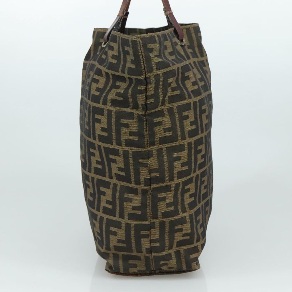 FENDI Zucca Canvas Tote Bag Brown Black Silver108092