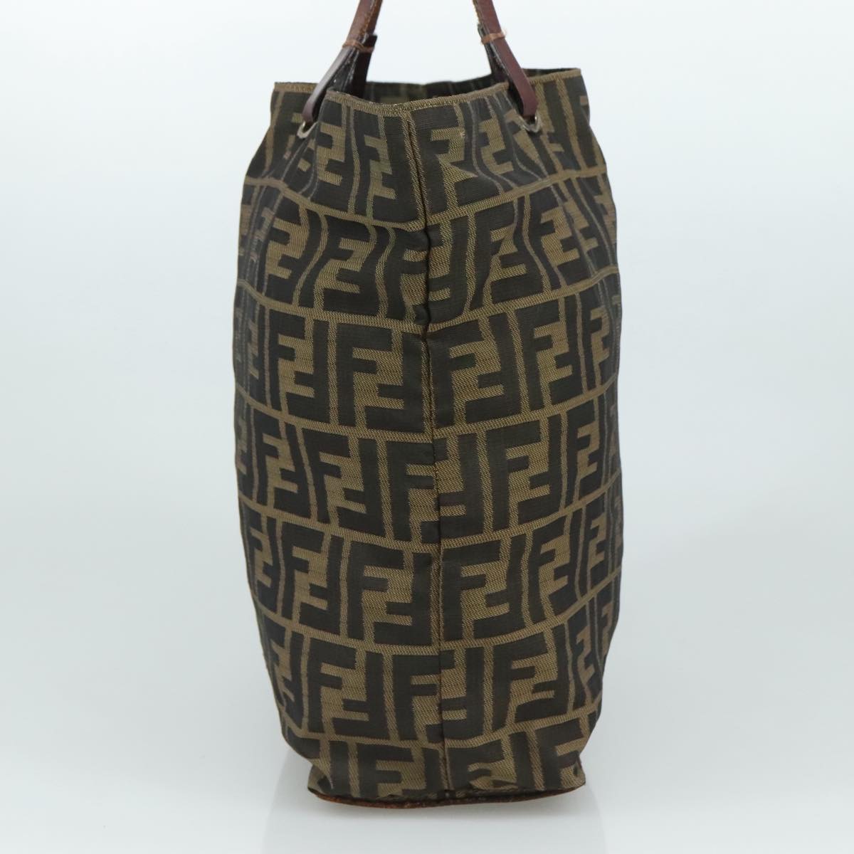 FENDI Zucca Canvas Tote Bag Brown Black Silver108092