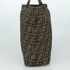 FENDI Zucca Canvas Tote Bag Brown Black Silver108092