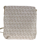 FENDI Zucchino Canvas Shoulder Bag Silver108127