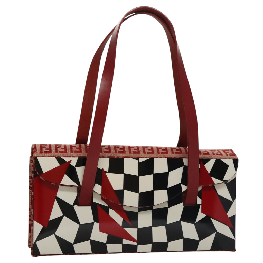 FENDI Zucchino Canvas Hand Bag Red108149