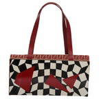 FENDI Zucchino Canvas Hand Bag Red108149