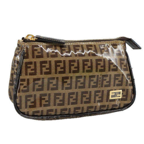 FENDI Zucchino Canvas Pouch Brown108302