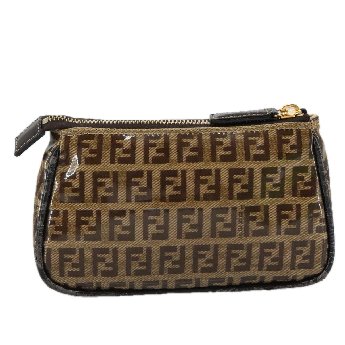 FENDI Zucchino Canvas Pouch Brown108302