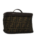 FENDI Zucca Canvas Vanity Pouch Brown Black108539
