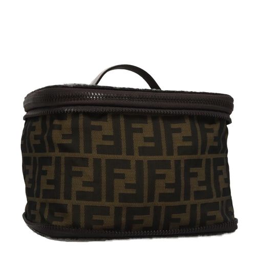 FENDI Zucca Canvas Vanity Pouch Brown Black108539