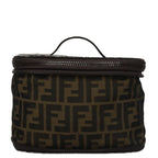 FENDI Zucca Canvas Vanity Pouch Brown Black108539