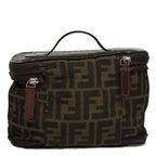 FENDI Zucca Canvas Vanity Pouch Brown Black108539