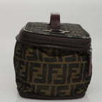 FENDI Zucca Canvas Vanity Pouch Brown Black108539