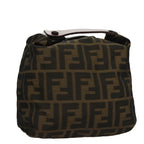 FENDI Zucca Canvas Hand Bag Brown Black108546