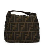 FENDI Zucca Canvas Hand Bag Brown Black108546