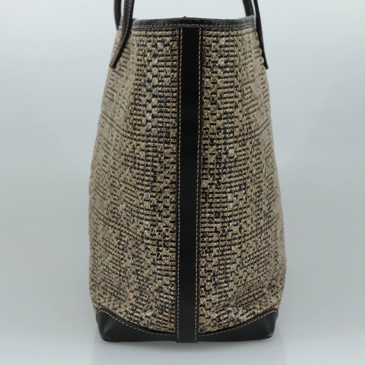 FENDI Zucca Canvas Tote Bag PVC Leather Beige Black108584