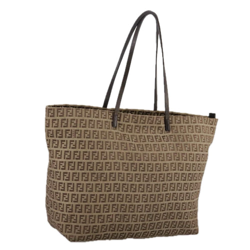 FENDI Zucchino Canvas Tote Bag Brown108741