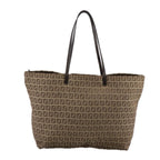 FENDI Zucchino Canvas Tote Bag Brown108741