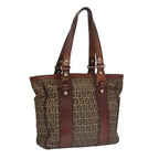 FENDI Zucchino Canvas Tote Bag Brown108744