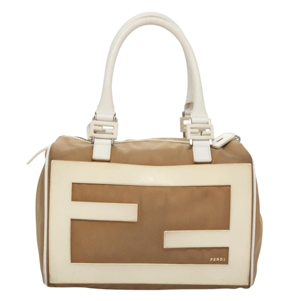 FENDI Hand Bag Canvas Beige108950