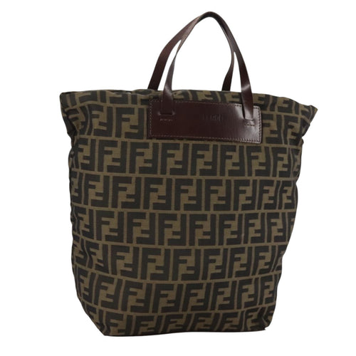 FENDI Zucca Canvas Tote Bag Brown Black109151