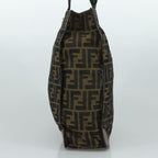 FENDI Zucca Canvas Hand Bag Brown Black109154