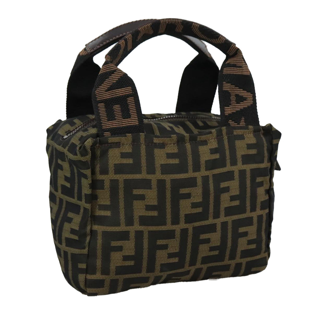 FENDI Zucca Canvas Hand Bag Brown Black109157