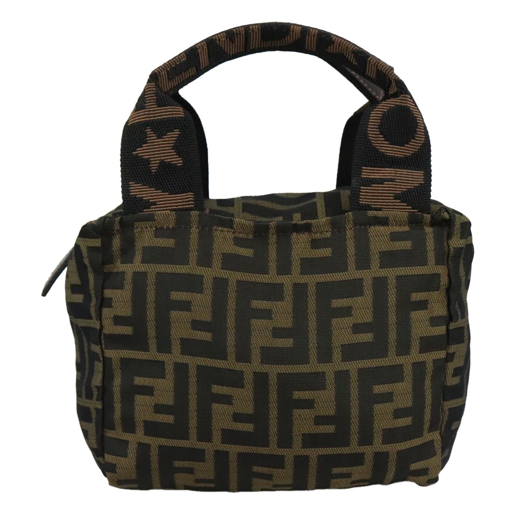 FENDI Zucca Canvas Hand Bag Brown Black109157