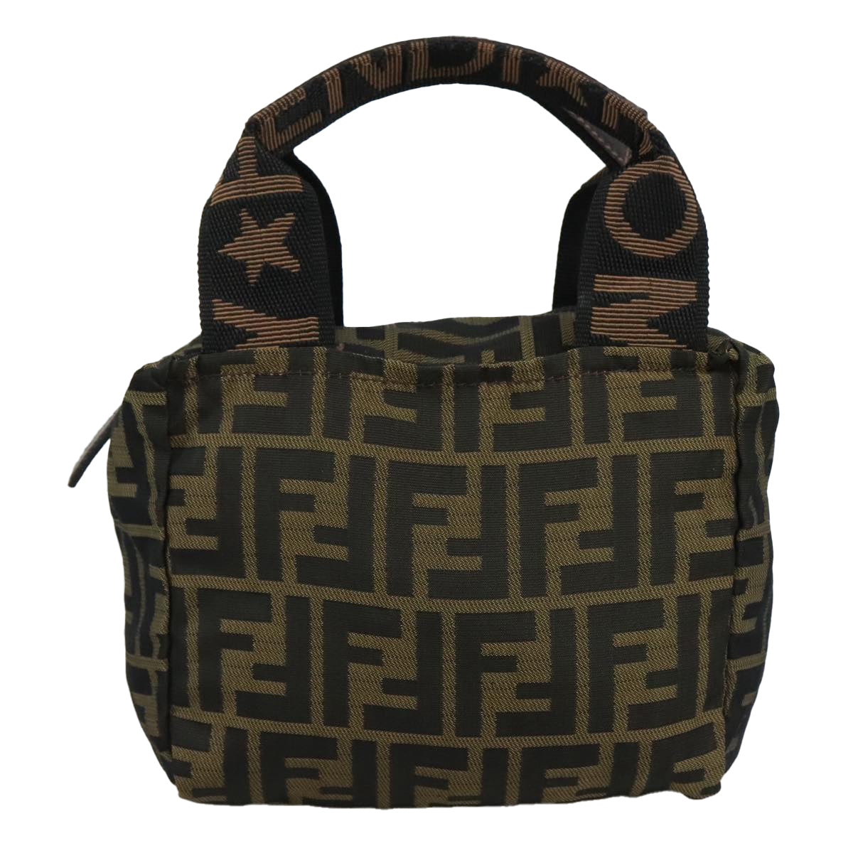 FENDI Zucca Canvas Hand Bag Brown Black109157