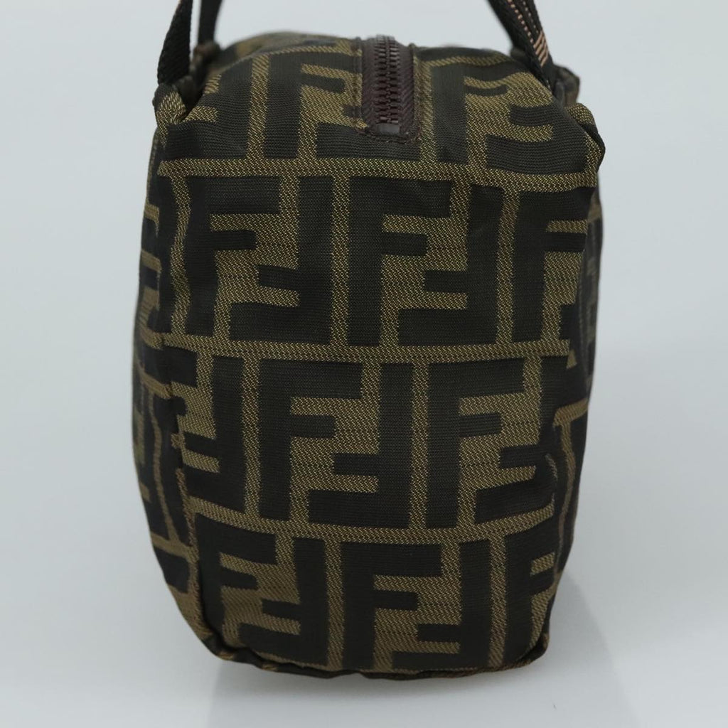 FENDI Zucca Canvas Hand Bag Brown Black109157