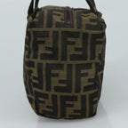 FENDI Zucca Canvas Hand Bag Brown Black109157