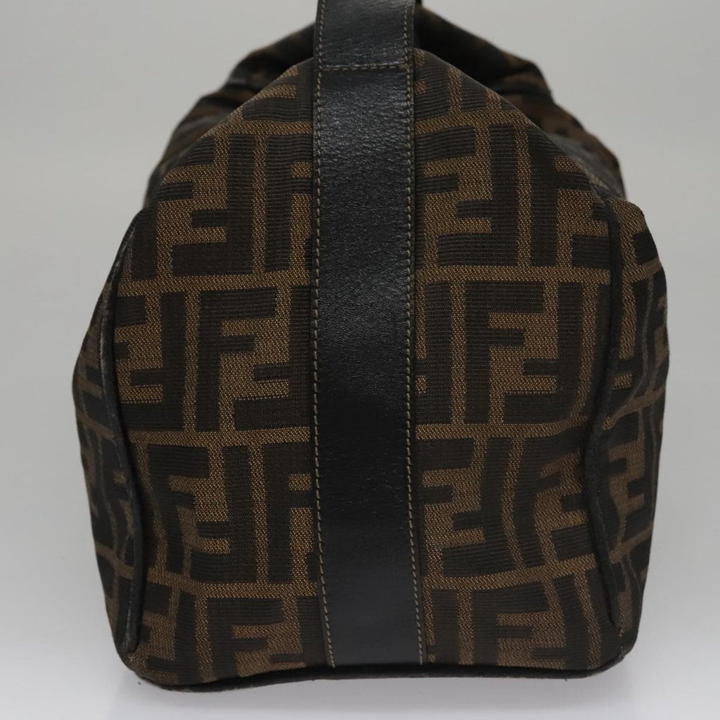 FENDI Zucca Canvas Hand Bag Brown Black gold109159