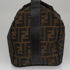 FENDI Zucca Canvas Hand Bag Brown Black gold109159