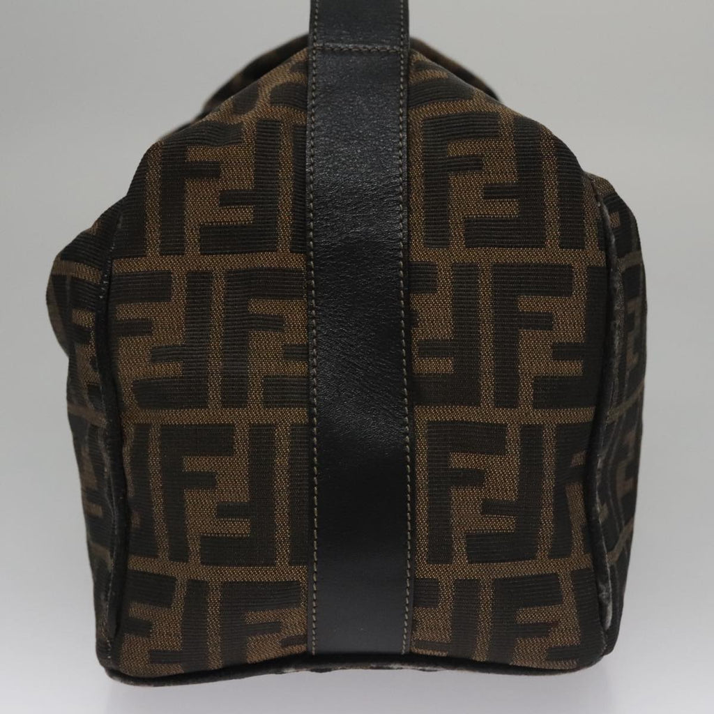 FENDI Zucca Canvas Hand Bag Brown Black gold109159
