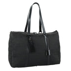 FENDI Zucchino Canvas Boston Bag Silver Black109161
