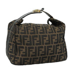FENDI Zucca Canvas Hand Bag Brown Black109509