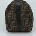 FENDI Zucca Canvas Hand Bag Brown Black109509