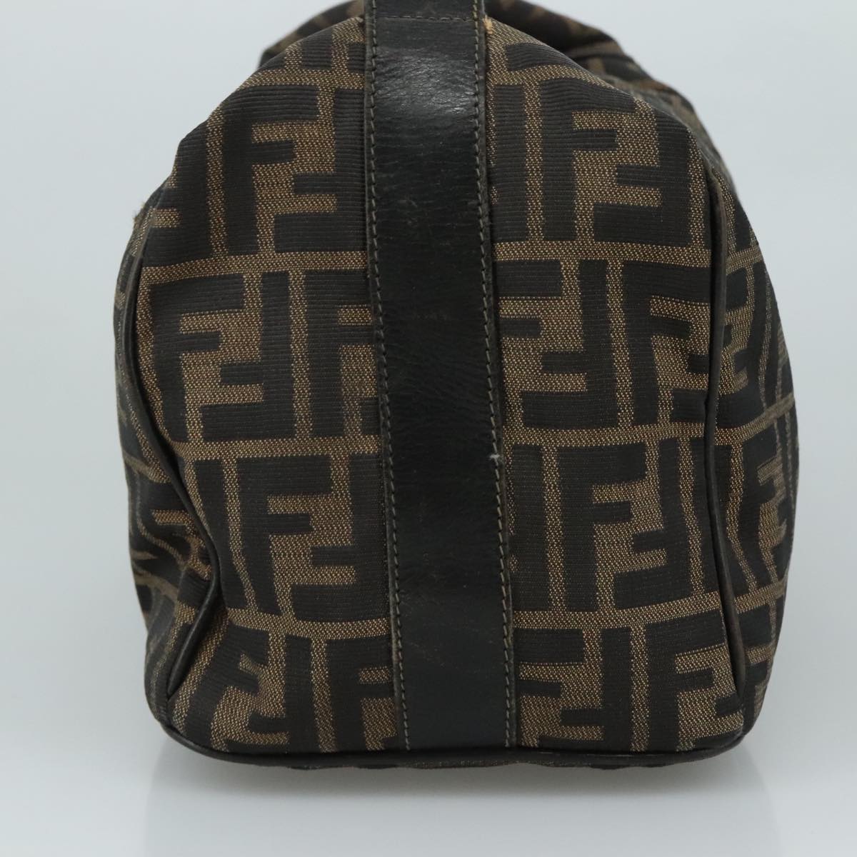 FENDI Zucca Canvas Hand Bag Brown Black109509