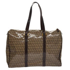 FENDI Zucchino Canvas Boston Bag Gold Beige109630