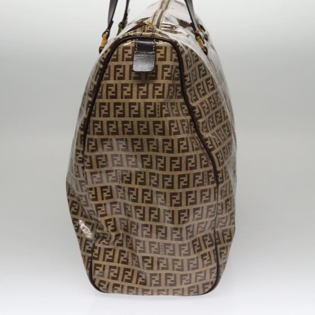 FENDI Zucchino Canvas Boston Bag Gold Beige109630