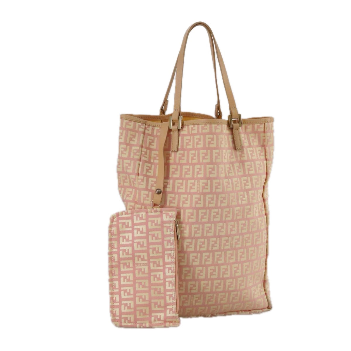 FENDI Zucchino Canvas Hand Bag Pink109856