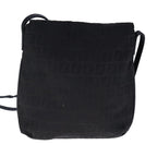 FENDI Zucchino Canvas Mamma Shoulder Bag Black109966