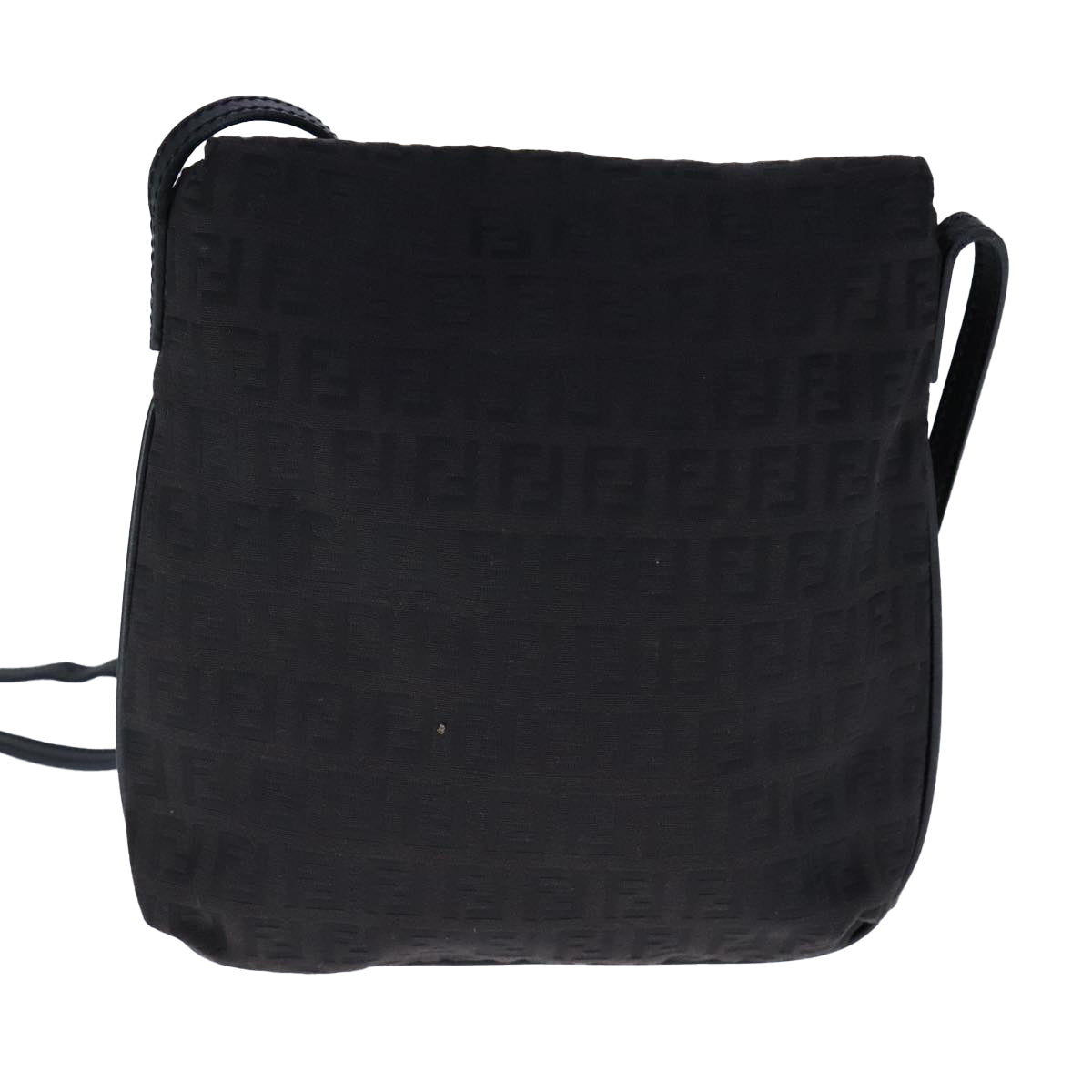 FENDI Zucchino Canvas Mamma Shoulder Bag Black109966