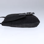 FENDI Zucchino Canvas Mamma Shoulder Bag Black109966