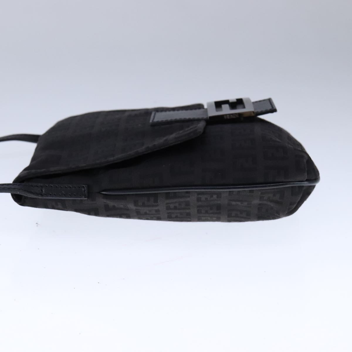 FENDI Zucchino Canvas Mamma Shoulder Bag Black109966