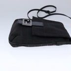 FENDI Zucchino Canvas Mamma Shoulder Bag Black109966