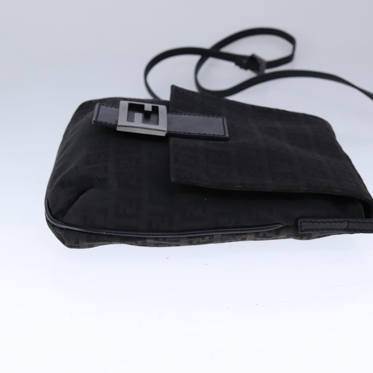 FENDI Zucchino Canvas Mamma Shoulder Bag Black109966