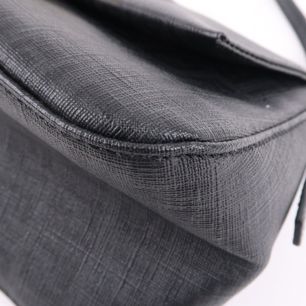 FENDI Zucchino Mamma Baguette PVC Leather Hand Bag Black 8BR180