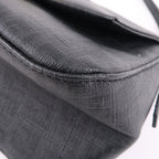 FENDI Zucchino Mamma Baguette PVC Leather Hand Bag Black 8BR180